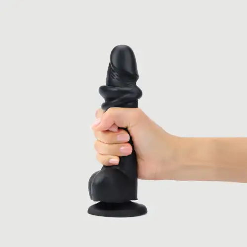 Реалистичный фаллоимитатор Strap-On-Me Sliding Skin Realistic Dildo Black - XL, эффект подвижной  photo 1