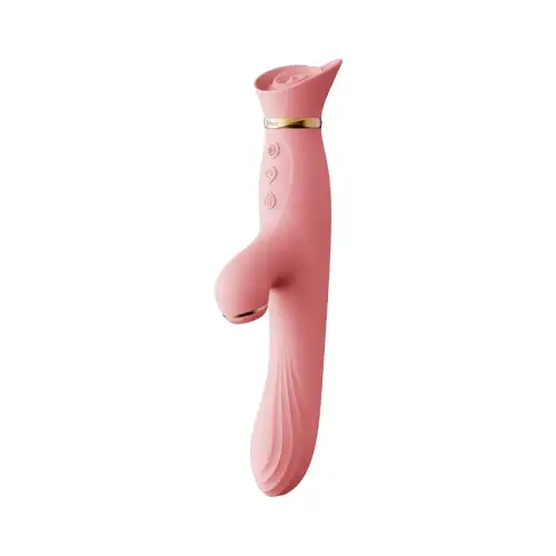 Вибратор с подогревом и вакуумной стимуляцией клитора Zalo - ROSE Vibrator Strawberry Pink photo 1