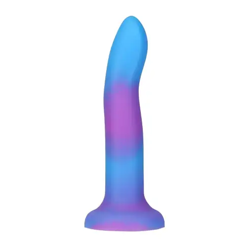 Светящийся в темноте фаллоимитатор ADDICTION Rave 8″ Glow in the Dark Dildo Blue Purple, 20,3 см photo 1