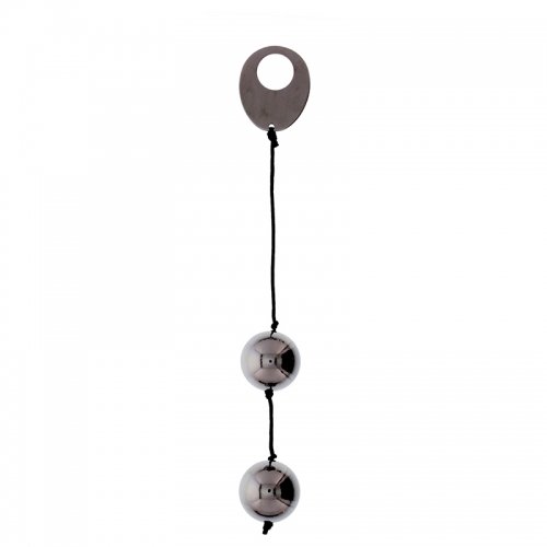 Шарики вагинальные DOMINO METALLIC BALLS -CHROME, черные  photo 1