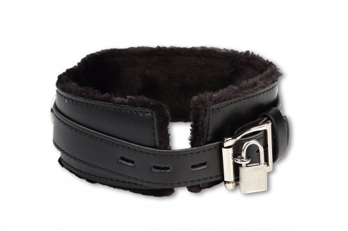 Ошейник черный с мехом внутри photo 1