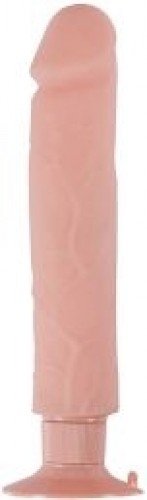 Вибромассажер на присоске REALSTUFF 9INCH VIBRATOR, телесный photo 1