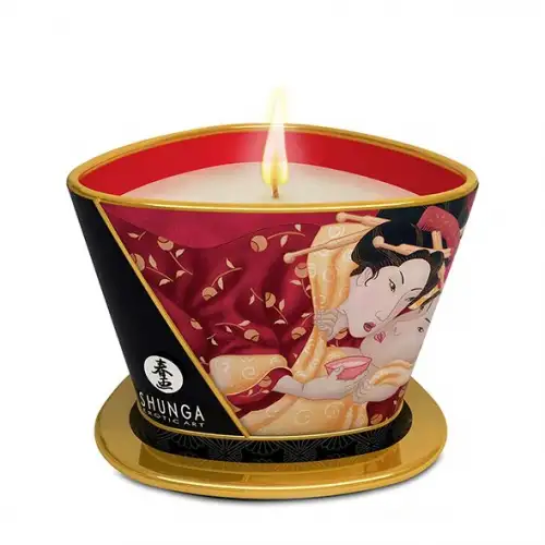 Массажная свеча Shunga MASSAGE CANDLE - Sparkling Strawberry Wine (170 мл)  photo 1