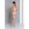 Сексуальный комплект с поясом для чулок LOVELIA SET white L/XL - Passion photo 3