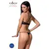 Комплект белья QUENTRIS BIKINI black L/XL - Passion Exclusive, стринги и полуоткрытый лиф photo 2