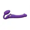 Безремневой страпон с вибрацией Strap-On-Me Vibrating Violet M диаметр 3,3см, пульт ДУ, регулируемый photo 7