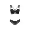 Комплект из эко-кожи с кружевом Loona Set black L/XL - Passion, бра и трусики photo 5