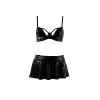 Комплект белья под латекс DEBY SET black L/XL - Passion: лиф, мини-юбочка, стринги photo 3