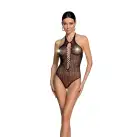 Бодистокинг с декольте Passion BS088 black, имитация корсетной шнуровки photo 1