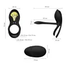 Смарт-эрекционное кольцо Zalo - BAYEK Obsidian Black, двойное с вводимой частью, пульт ДУ photo 3