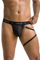 Мужские трусики танга с подвязкой Passion 058 Thong Bill L/XL Black photo 1
