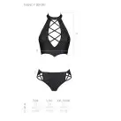 Комплект из эко-кожи Nancy Bikini black XXL/XXXL - Passion, бра и трусики с имитацией шнуровки photo 7