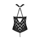 Сетчатый боди с халтером и ритмичным рисунком Hima Body black S/M - Passion photo 4