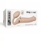 Безремневой страпон с вибрацией Strap-On-Me Vibrating Flesh L, диаметр 3,7см, пульт ДУ, регулируемый photo 5