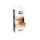 Сексуальний чокер Art of Sex - Karen из натуральной кожи, Черный photo 4