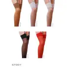 Классические чулки под пояс с широкой резинкой ST001 1/2 bianco - Passion photo 2