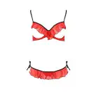 Комплект белья CHERRY SET OpenBra red S/M - Passion Exclusive: открытый лиф, трусики-юбочка photo 3
