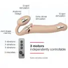 Безремневой страпон с вибрацией Strap-On-Me Vibrating Flesh L, диаметр 3,7см, пульт ДУ, регулируемый photo 3